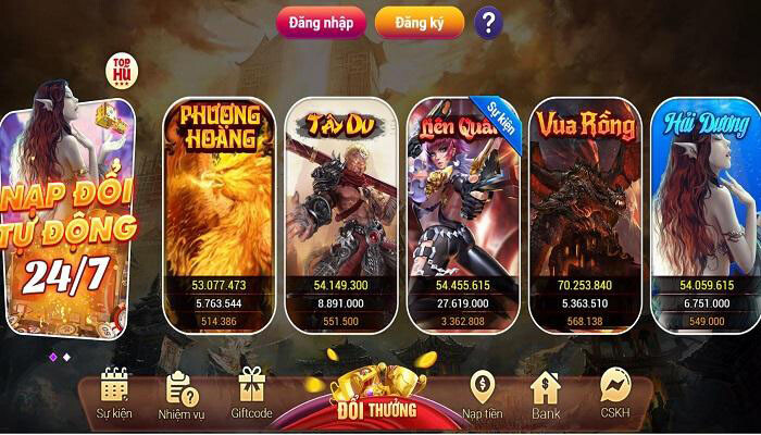 Giao diện cổng game 9Fun Club