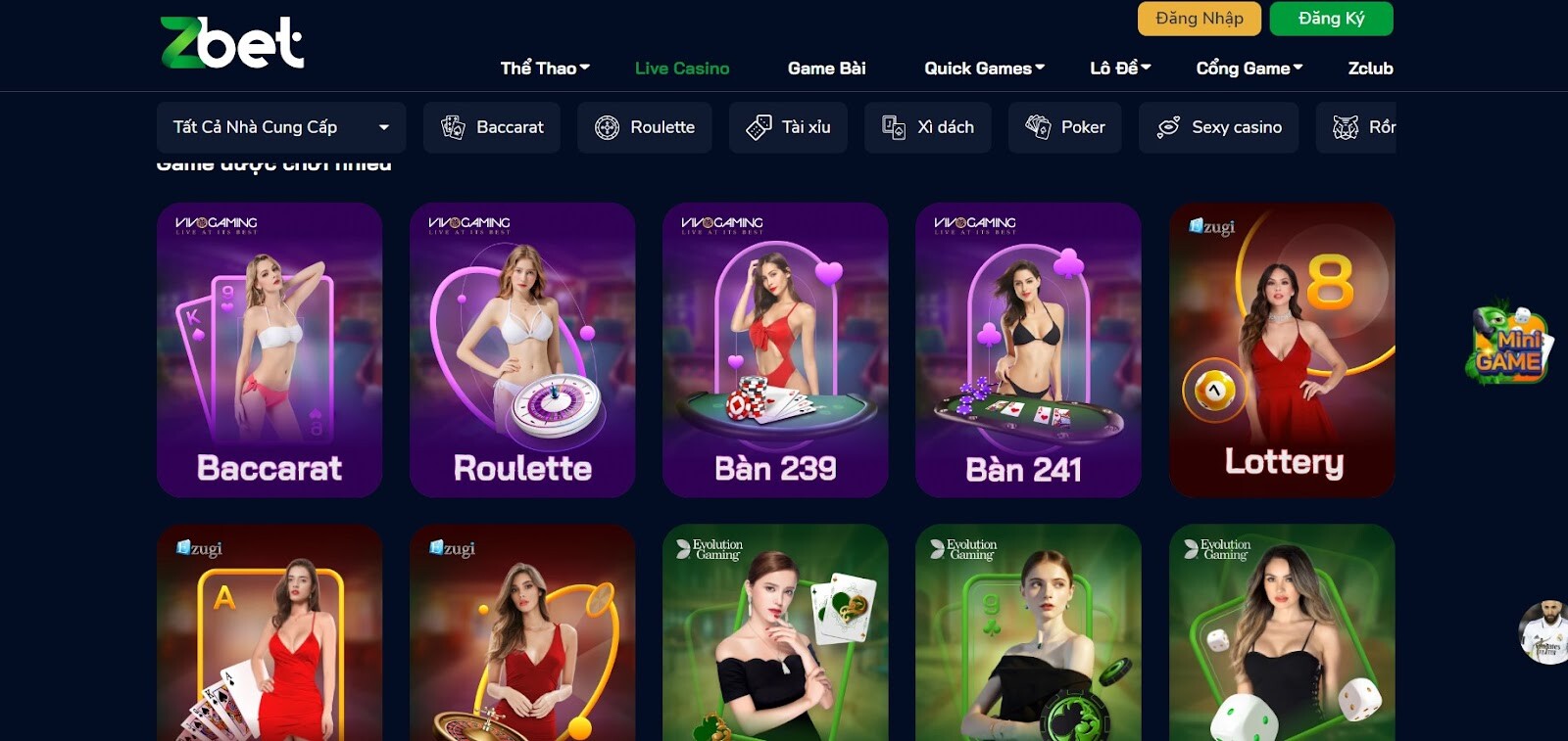 Số lượng game tại Zbet cực kỳ đa dạng