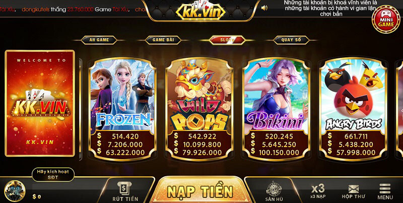 Giao diện cổng game đổi thưởng Kkvin Club